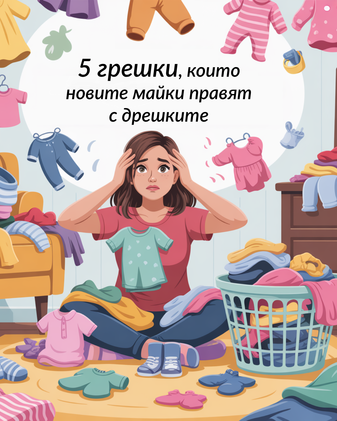 Безплатно ръководство: 5 грешки, които новите майки правят с дрешките